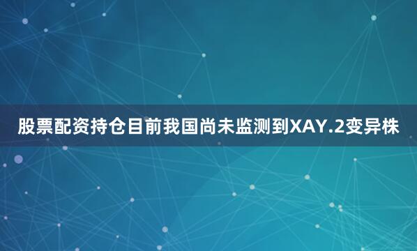 股票配资持仓　　目前我国尚未监测到XAY.2变异株