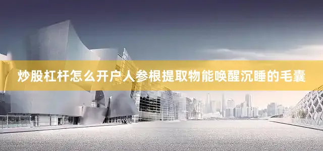 炒股杠杆怎么开户人参根提取物能唤醒沉睡的毛囊
